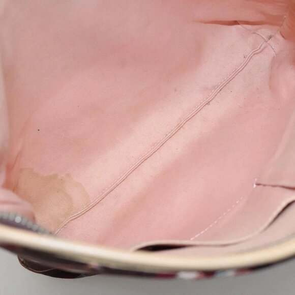 BURBERRY Nova Check Blue Label Shoulder Bag Canvas Red Silver Auth bs27656 - Picture 4 of 15